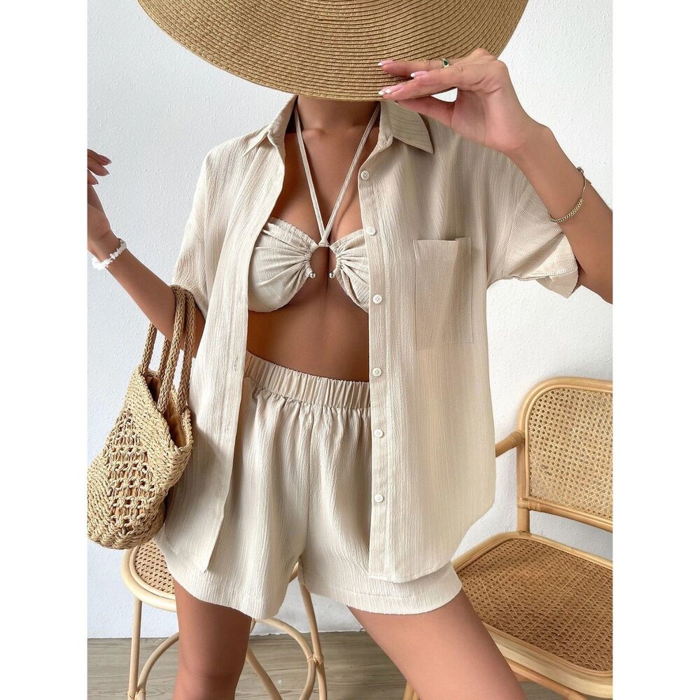 SHEIN Drop Shoulder Shirt & Shorts Set - Large